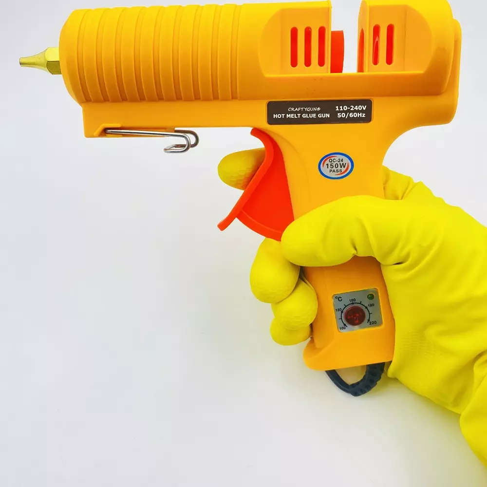craftygun-150-w-glue-gun-with-20-stick-standard-temperature-yellow-11-mm-stick-dia-craftygun-yellow-150-watt-20-sticks