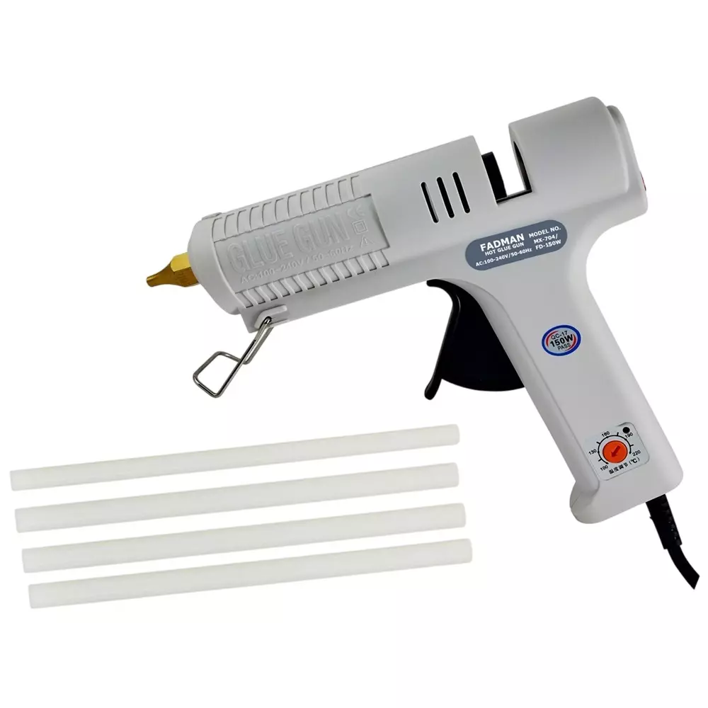 Fadman 150 W Heavy Performance Glue Gun with 4 Sticks White 11 mm Stick Dia., SH_FDCR150W-FDMAXCR-4ST