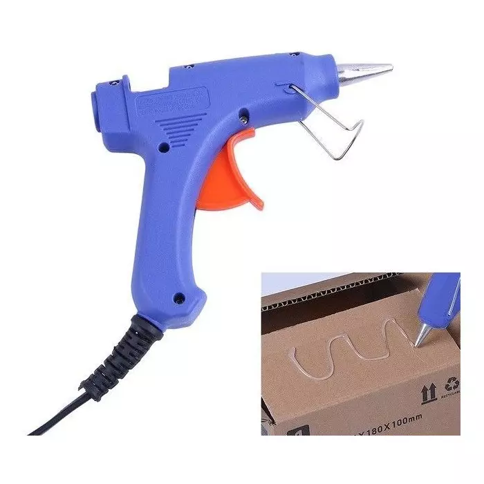 Fadman 20 W Hot Melt Mini Glue Gun with 10 Sticks Standard Temperature Blue 7 mm Stick Dia., SH_FADMANBLUEMINI10STICKS