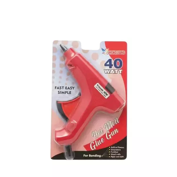 Hengliang Glue Gun With 3 Glue Stick 40 W Operating Power Red for Home & Office Use, (Pack of 5 Pcs)