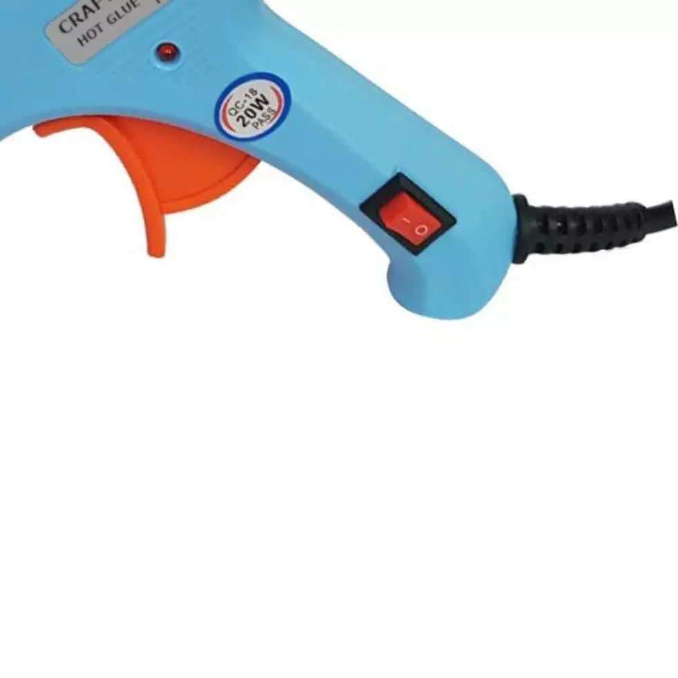 CRAFTYGUN 20 W Glue Gun with 6 Sticks ON OFF Switch & Indicator 7 mm Stick Diameter Sky Blue, SH_(SKYBLUE)MINI-20WWT-6-ST