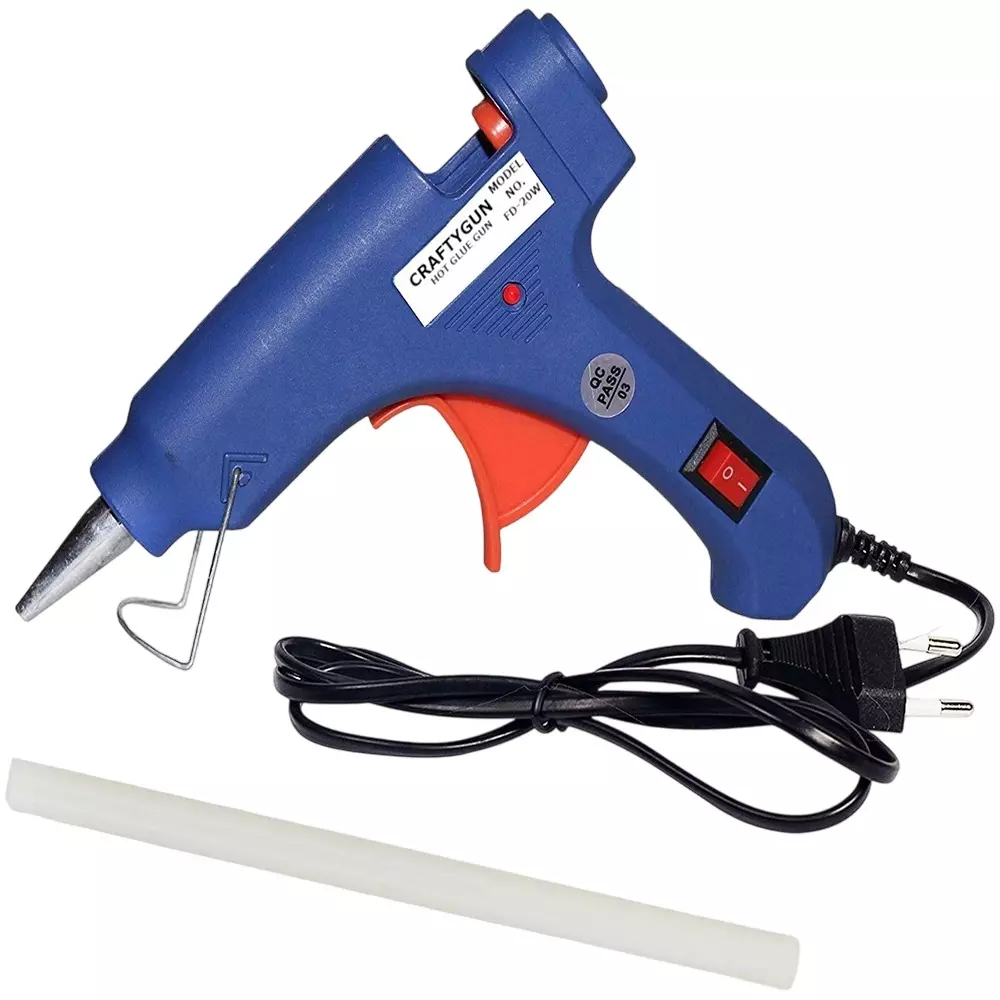 CRAFTYGUN 20 W Mini Glue Gun with 1 Stick Blue 7 mm Stick Diameter, SH_BBLLUUEEMINI-1-STKKS