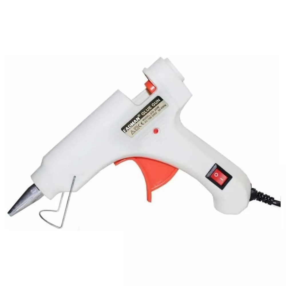 Fadman 20 W Standard Temperature Hot Melt Mini Glue Gun with 15 Stick White 7 mm Stick Dia., 44-Whitemini-20wt-15-St