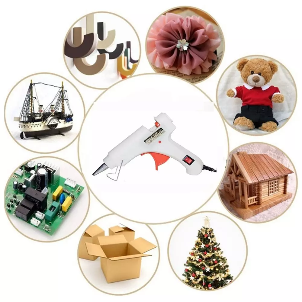 Fadman 20 W Standard Temperature Hot Melt Mini Glue Gun with 15 Stick White 7 mm Stick Dia., 44-Whitemini-20wt-15-St