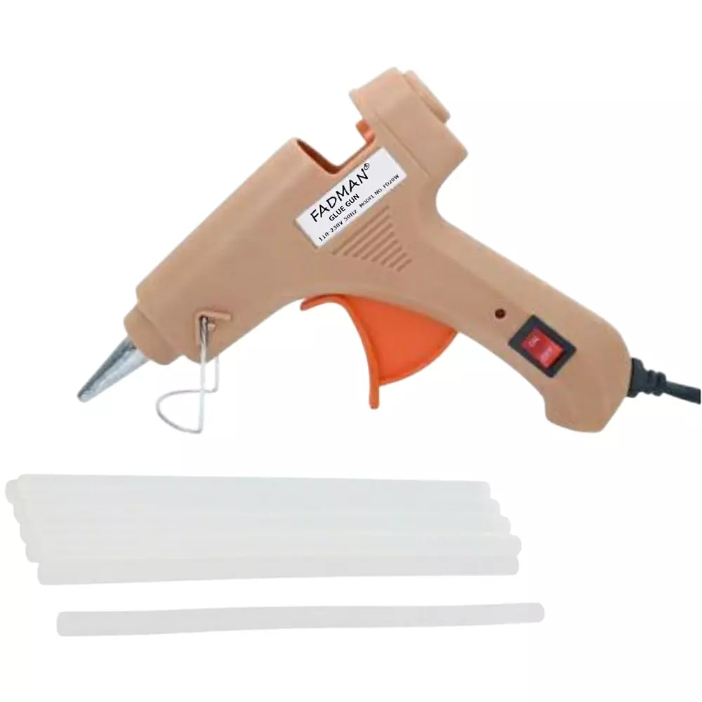 Fadman 20 W Glue Gun with 15 Sticks Peach 7 mm Stick Dia., SH_FD-20W-15ST-(PEACH)