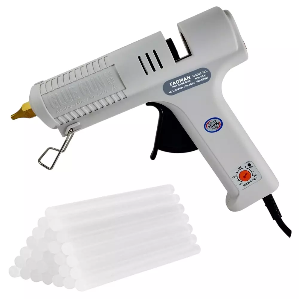 Fadman 150 W Crown or Max Glue Gun with 30 Sticks White 11 mm Stick Dia., SH_FDCR150W-FDMAXCR-30ST