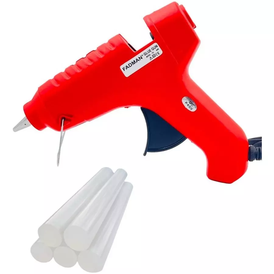 Fadman 40 W Glue Gun with 5 Sticks High Temperature Red 11 mm Stick Dia., RED40W-5ST-(FADMAN)