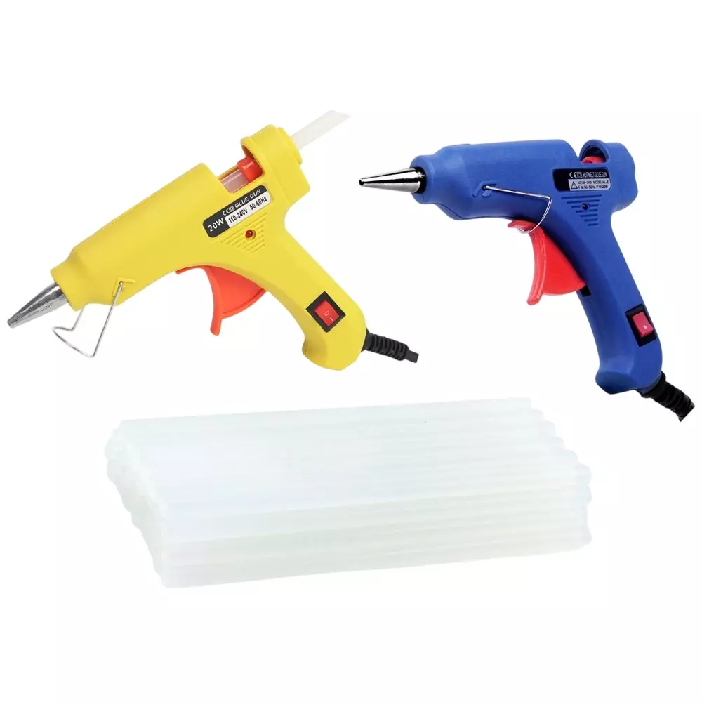 Fadman Standard Temperature 20 W 2 Glue Gun with 20 Sticks Yellow & Blue, MINICOMBO-(2)