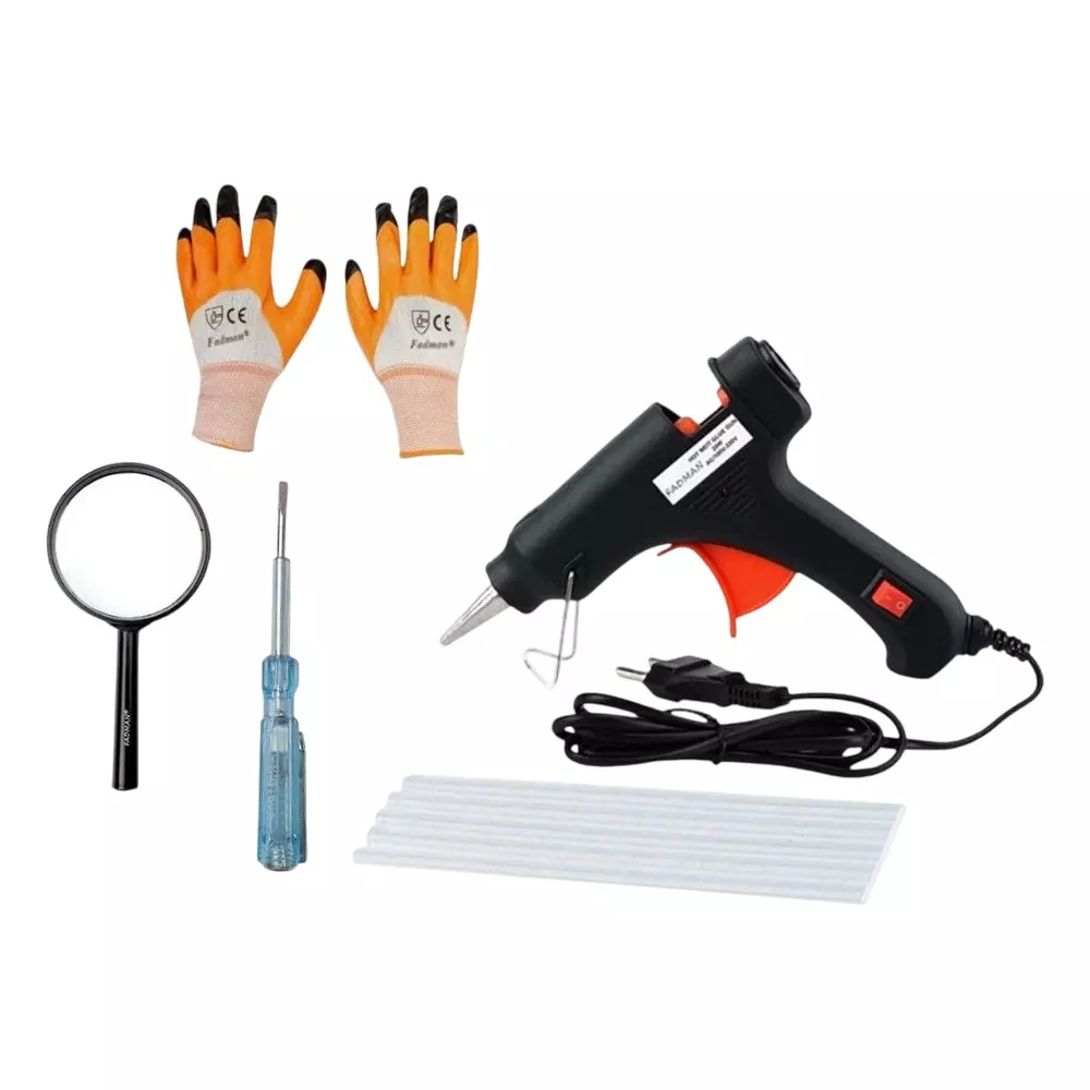 Fadman Standard Temperature 20 W Glue Gun with 5 Sticks Combo Kit Multicolor, GGS5QHI (5 Pcs Tool)
