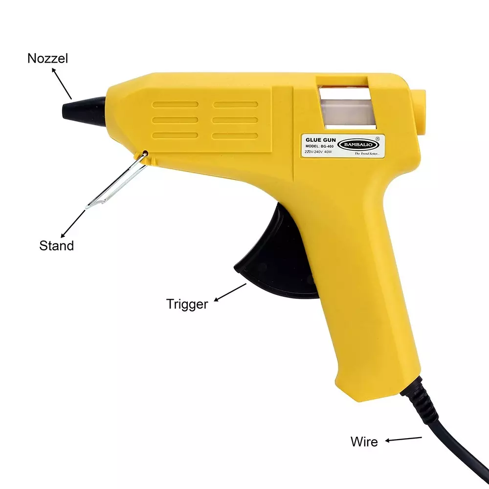 Bambalio Glue Gun Yellow Corded Electric 40 W Power LED Type, BG-400