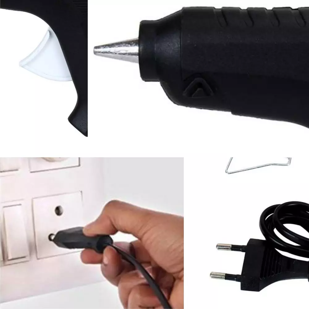 CRAFTYGUN 40 W Trigger Feed Hot Glue Gun Black with 25 Stick, FD-40 W