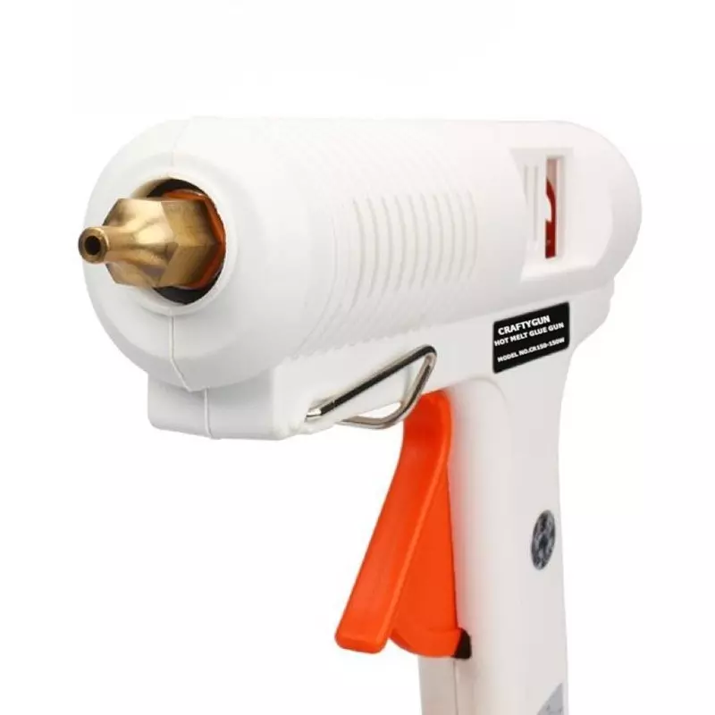 CRAFTYGUN 150 W Trigger Feed Hot Melt Glue Gun White with 6 Stick, FD-150 W