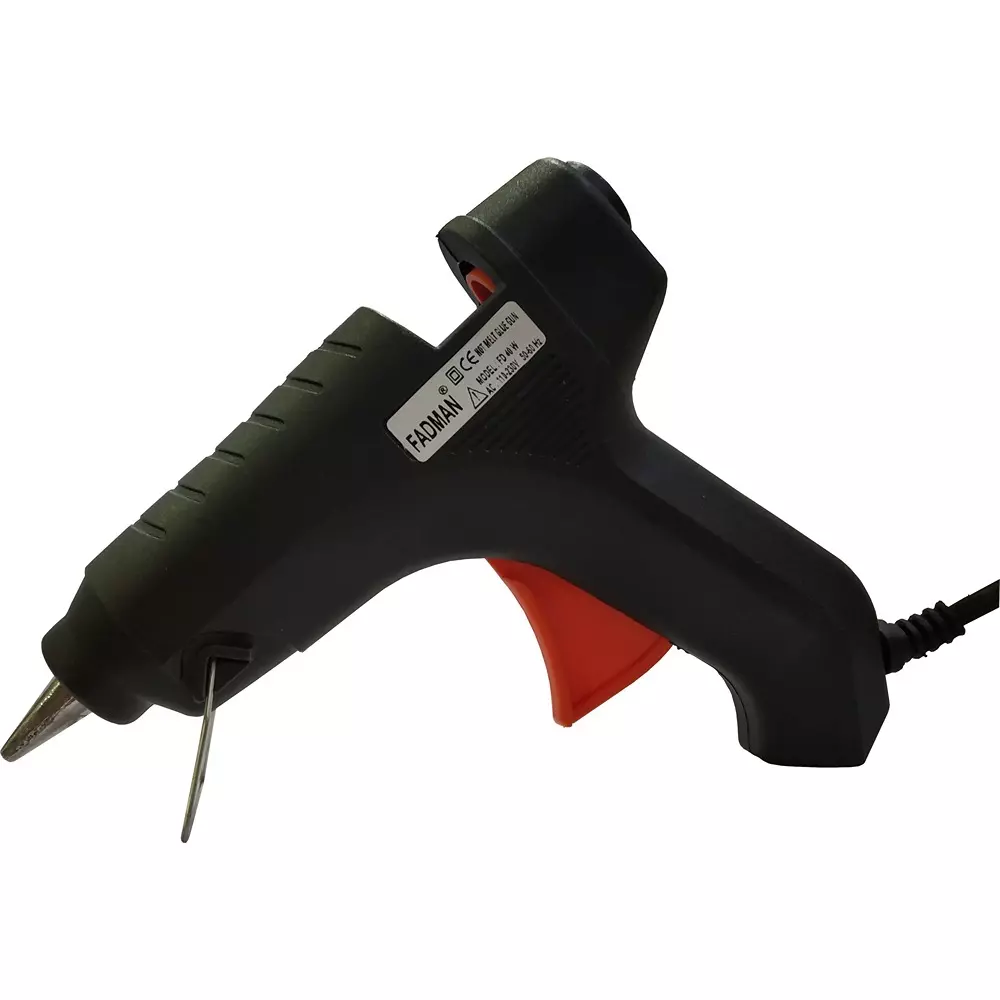 FADMAN 40 W Trigger Feed Glue Gun With 3 Sticks Black 11 mm Dia, FD-40W