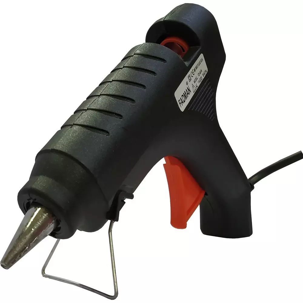 FADMAN 40 W Trigger Feed Glue Gun With 3 Sticks Black 11 mm Dia, FD-40W