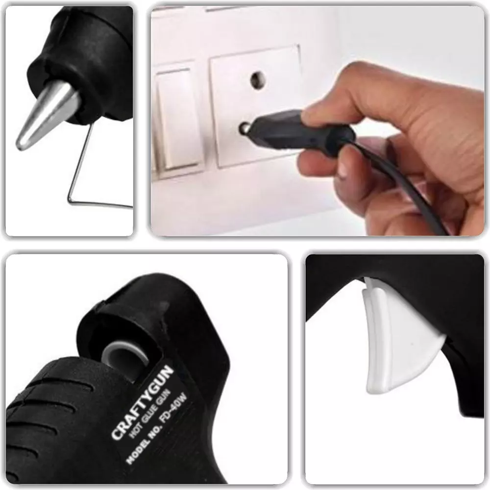 CRAFTYGUN 40 W Hot Glue Gun Black 11 mm Stick Dia., SH_CRAFTYGUN-40WBLACK-GUN-0ST