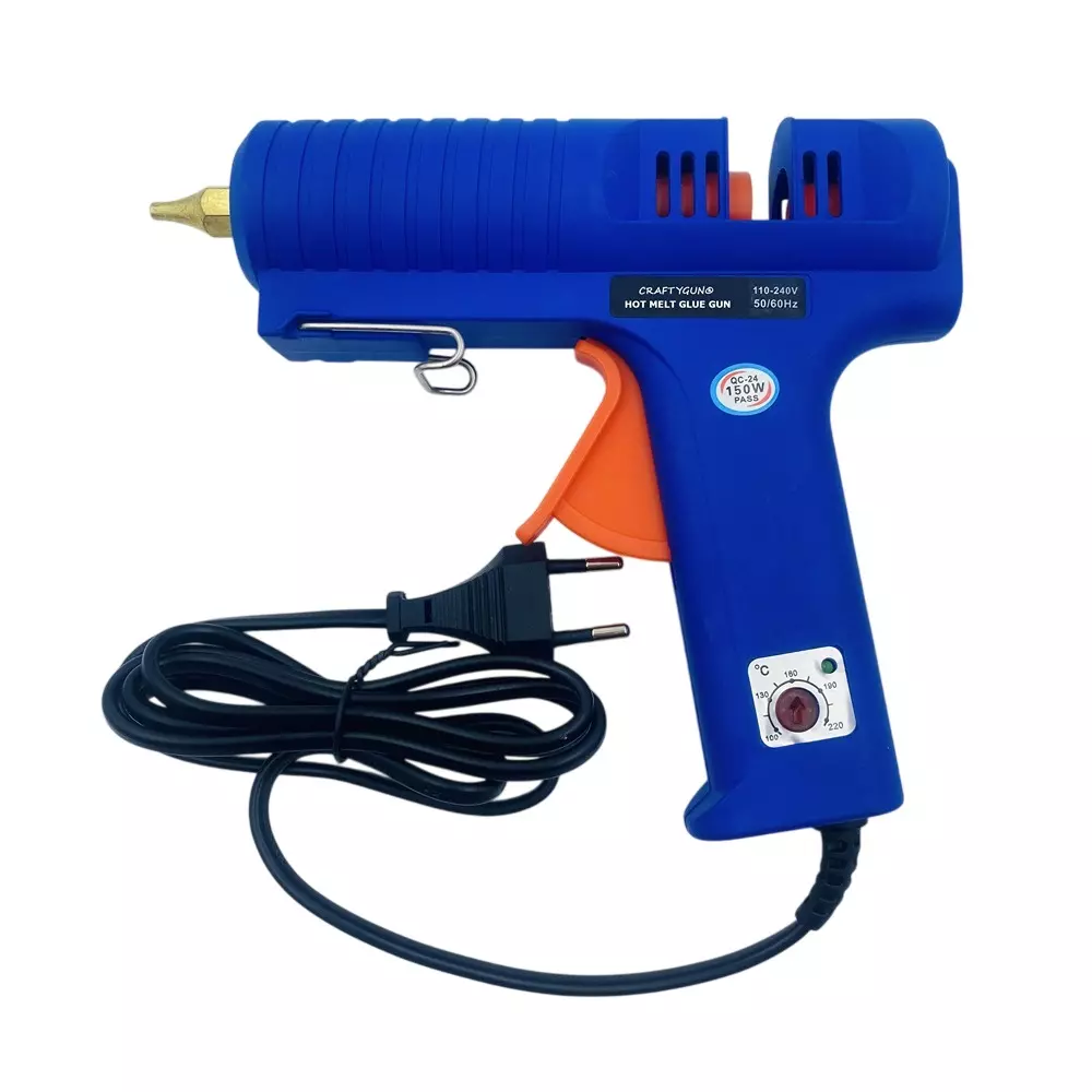 CRAFTYGUN 150 W Standard Temperature Glue Gun Blue 11 mm Stick Dia., CRAFTYGUN (BLUE) (150 WATT) 0 STICKS