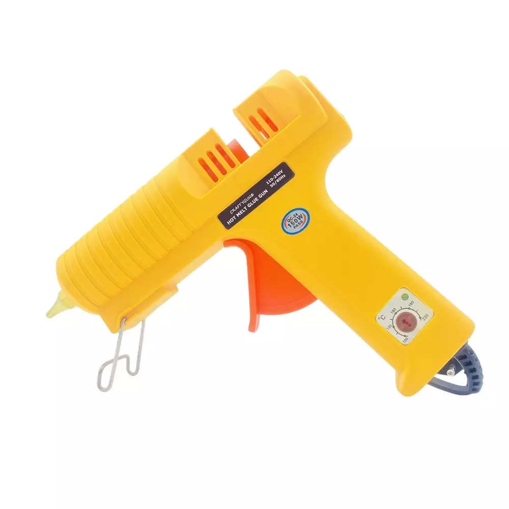 CRAFTYGUN 150 W Standard Temperature Glue Gun Yellow 11 mm Stick Dia., CRAFTYGUN (YELLOW) (150 WATT) 0 STICKS