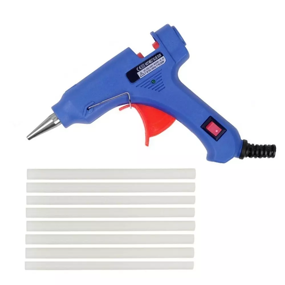 Fadman 20 W Hot Melt Mini Glue Gun with 8 Sticks Blue 10 mm Stick Dia., SH_008ST-BL-MINI-UE