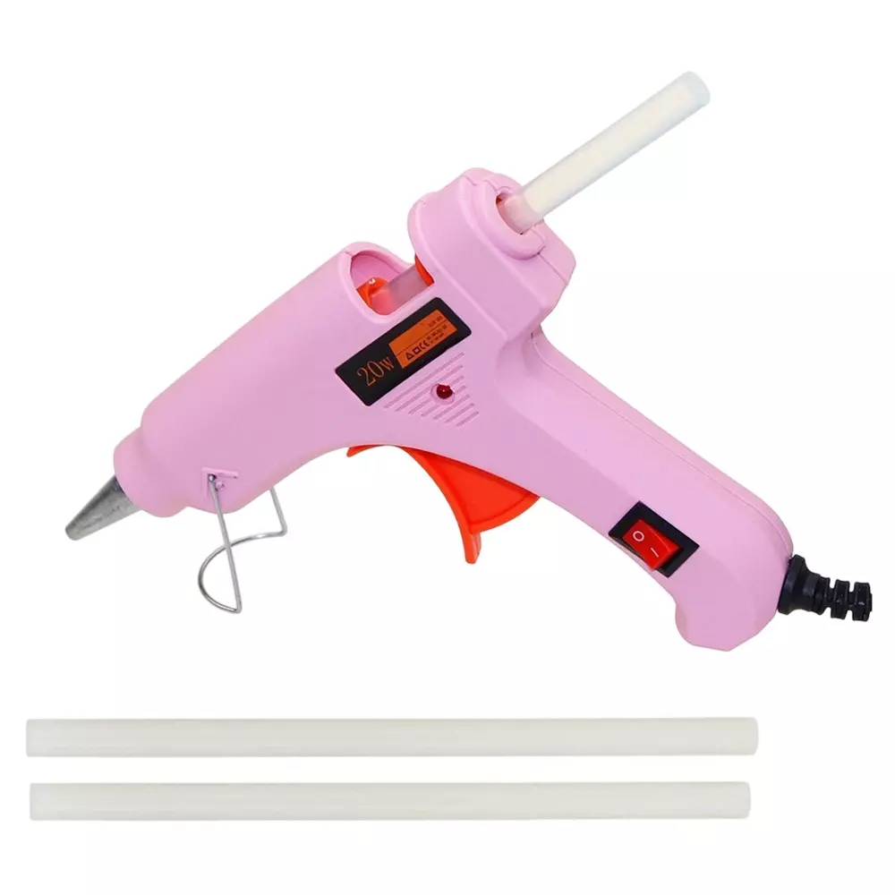 Fadman 20 W Mini Hot Glue Gun with 2 Sticks Standard Temperature Pink 7 mm Stick Dia., FADMAN-MINIPINK-002 S