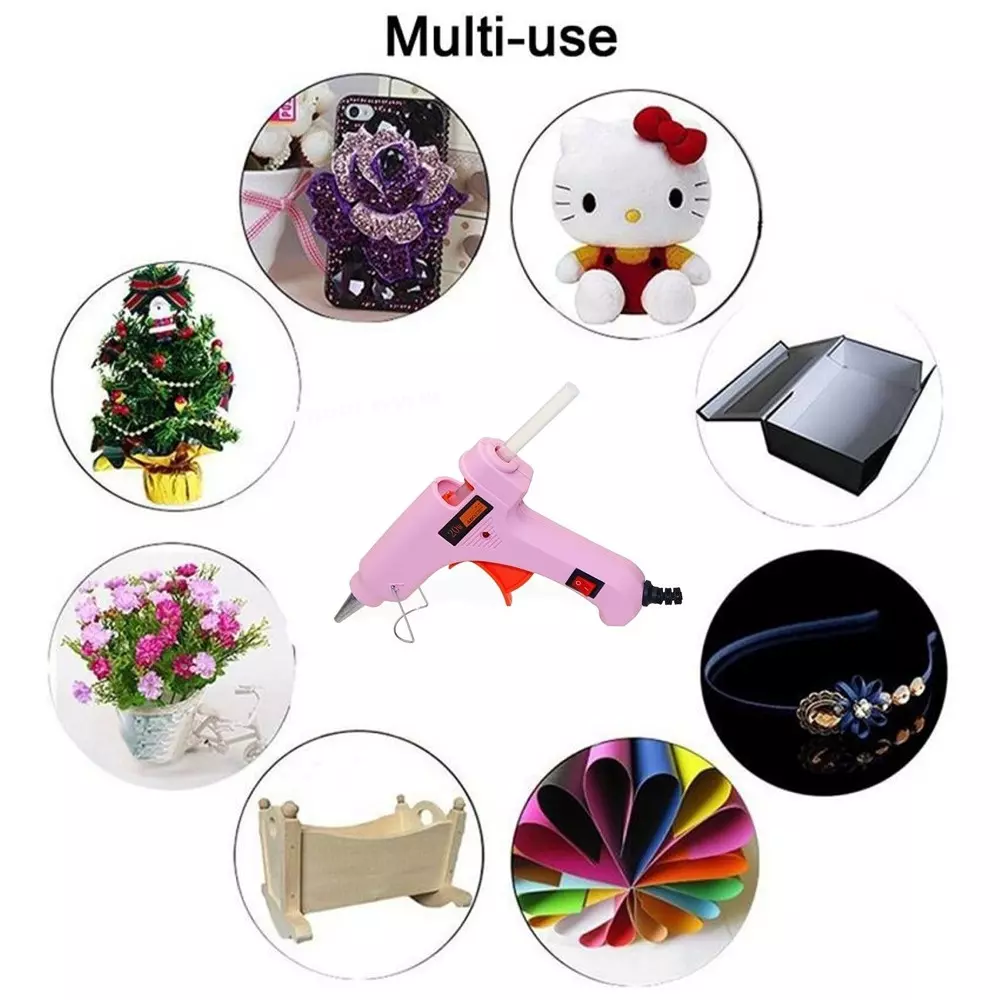 Fadman 20 W Mini Hot Glue Gun with 2 Sticks Standard Temperature Pink 7 mm Stick Dia., FADMAN-MINIPINK-002 S