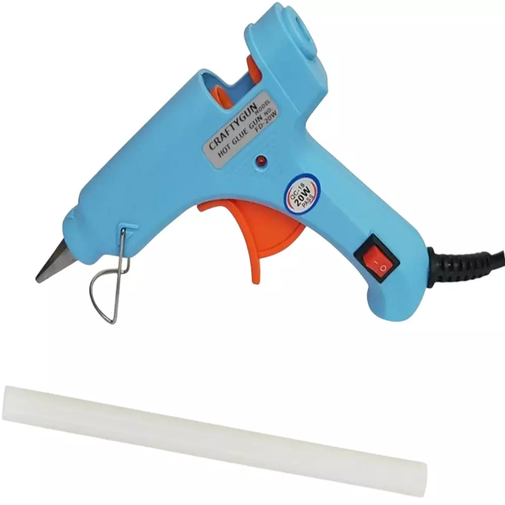 CRAFTYGUN 20 W Mini Glue Gun with 1 Stick Sky Blue 7 mm Stick Diameter, SH_SSKYBLU--MINI-1-STKKS-20WT