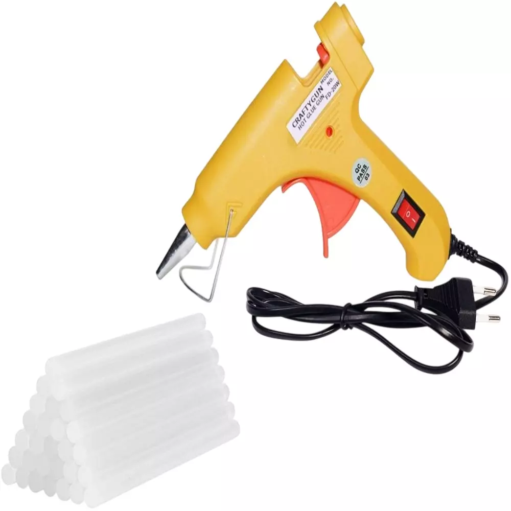 CRAFTYGUN 20 W Mini Glue Gun with Stick Yellow 7 mm Stick Diameter