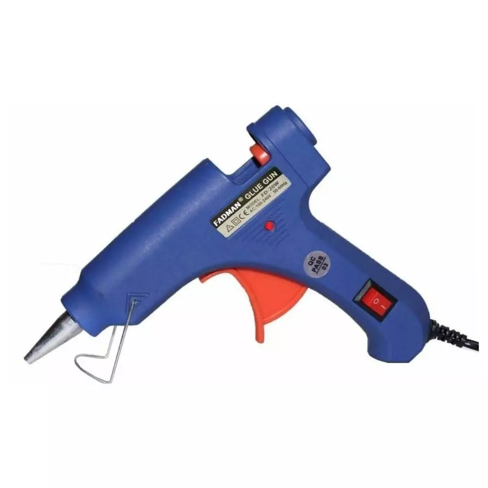 Fadman 20 W Standard Temperature Hot Melt Mini Glue Gun with 10 Stick Blue 7 mm Stick Dia., 10-Bluemini-20wt-10-St