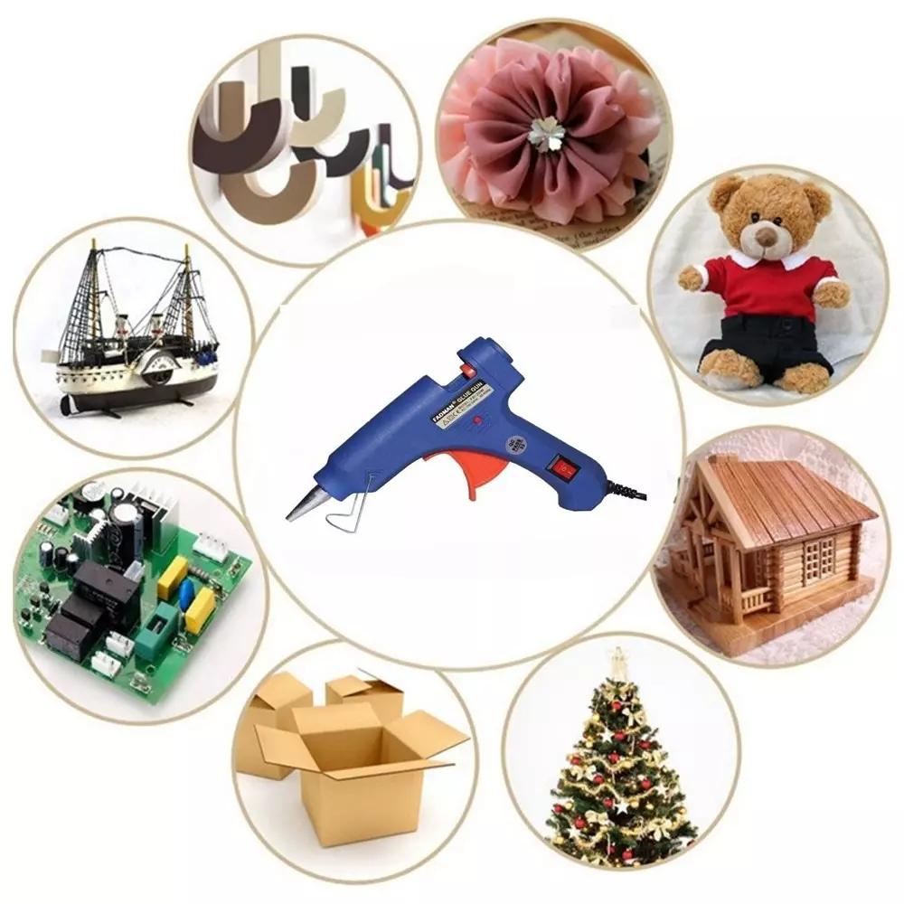 Fadman 20 W Standard Temperature Hot Melt Mini Glue Gun with 10 Stick Blue 7 mm Stick Dia., 10-Bluemini-20wt-10-St