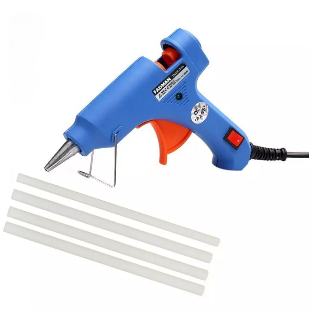 Fadman 20 W Holt Melt Mini Glue Gun with 4 Stick Blue 7 mm Stick Dia., SH_0021-BLUEEMINI - 4 ST