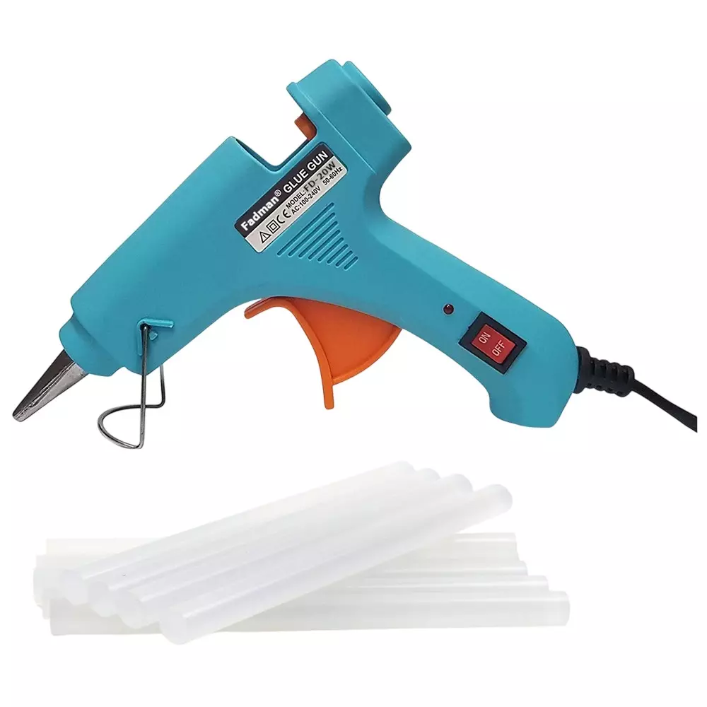 Fadman 20 W Hot Melt Mini Glue Gun with 8 Stick Turquoise 7 mm Stick Dia., SH_72-Turquoisemini-20wt-8-St