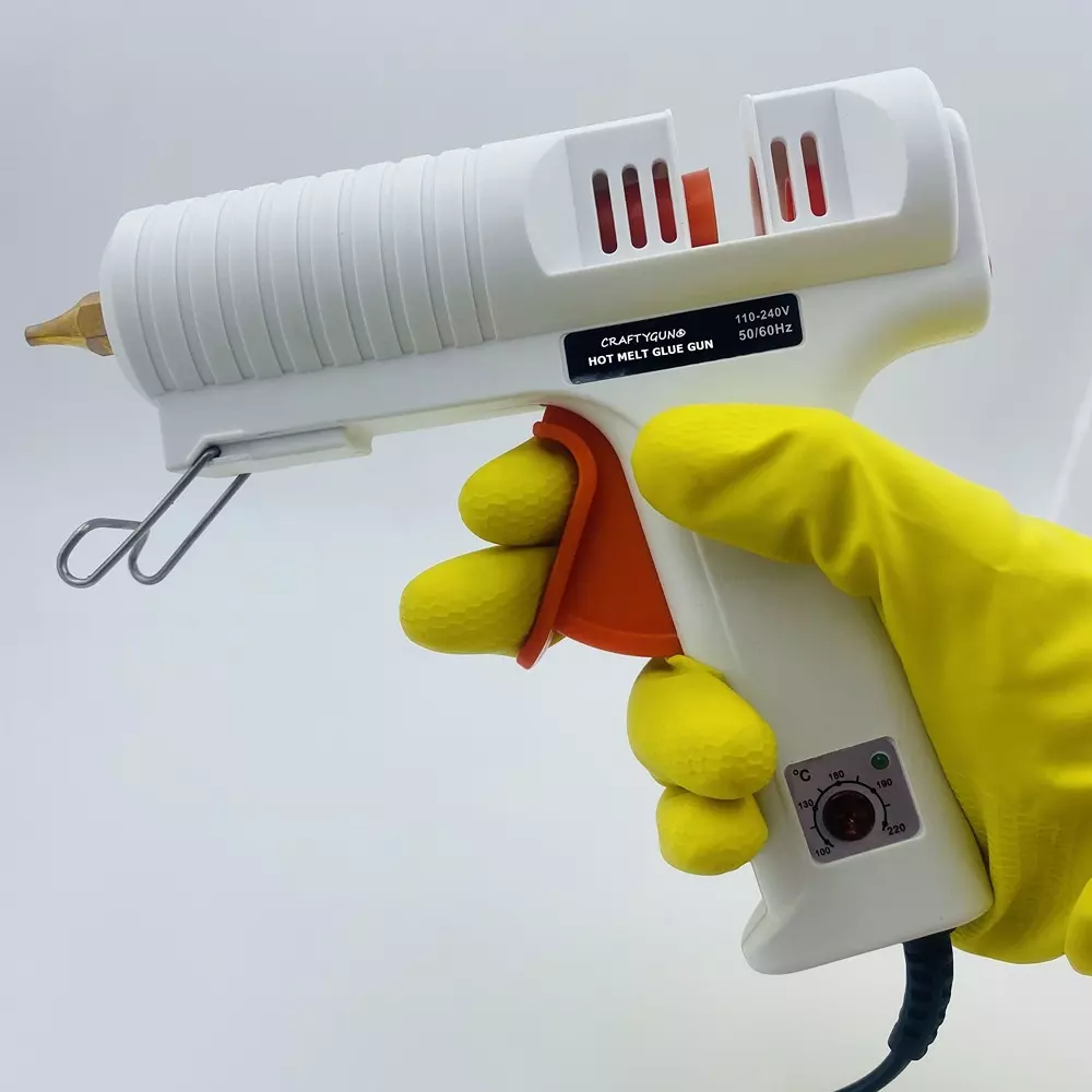 CRAFTYGUN 150 W Glue Gun with 5 Sticks Standard Temperature White 11 mm Stick Dia., CRAFTYGUN (WHITE) (150 WATT) 5 STICKS