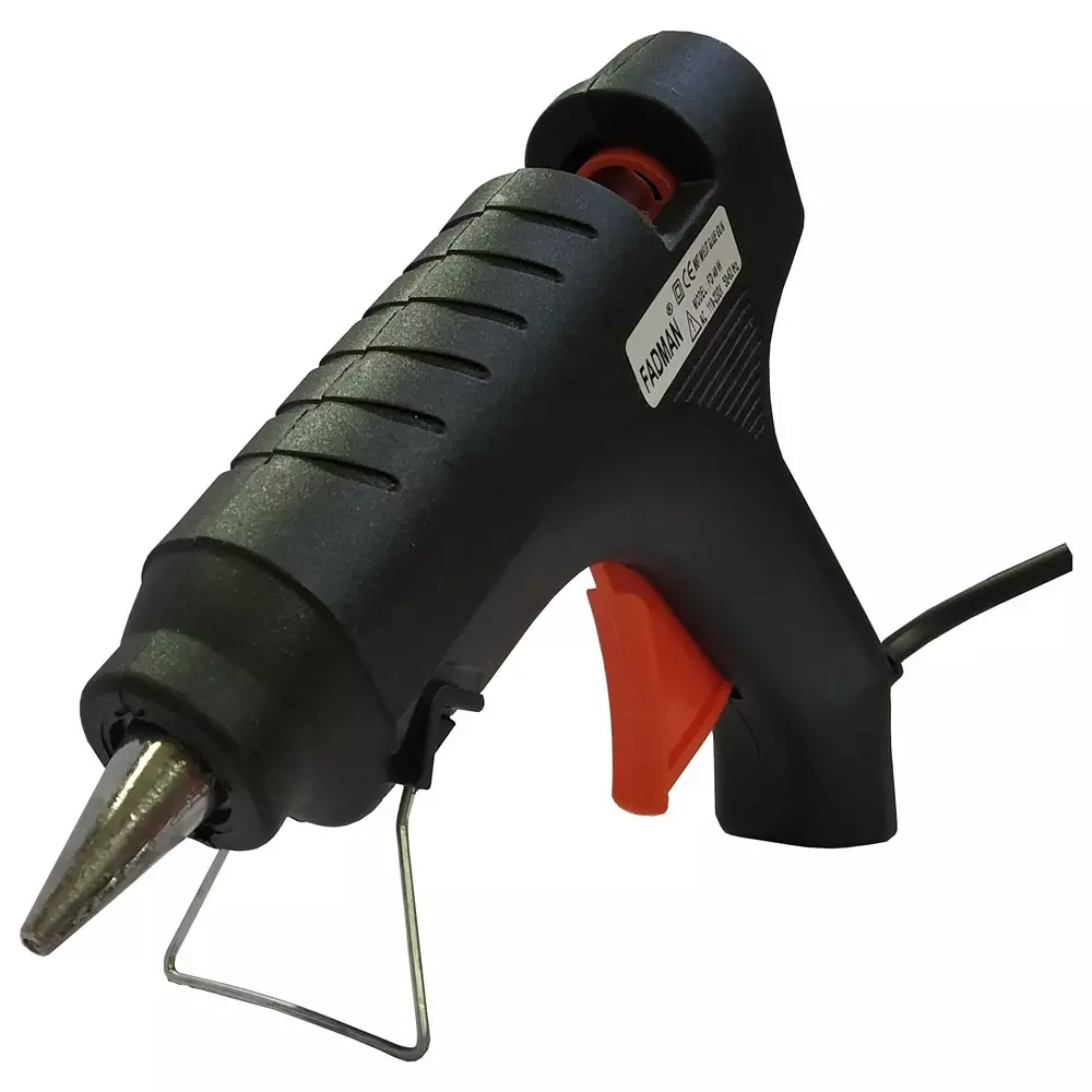 Fadman 40 W Hot Melt Glue Gun with 7 Sticks Standard Temperature Black 11 mm Stick Dia., 40WATT-NEWBLACK-RED-TRIGGER-(7STCKS)