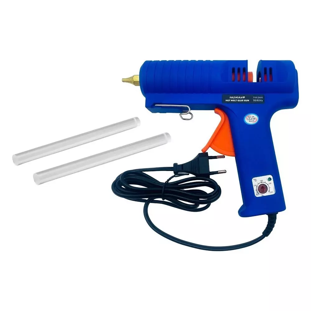 Fadman 150 W Glue Gun with 2 Sticks High Temperature Blue 11 mm Stick Dia., FADMAN (BLUE) (150 WATT) 2 STICKS