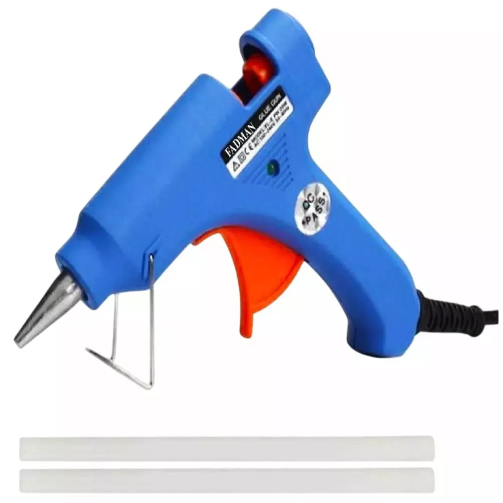 Fadman 20 W Hot Melt Glue Gun with 2 Sticks Standard Temperature Blue 7 mm Stick Dia., bmini20wt2s