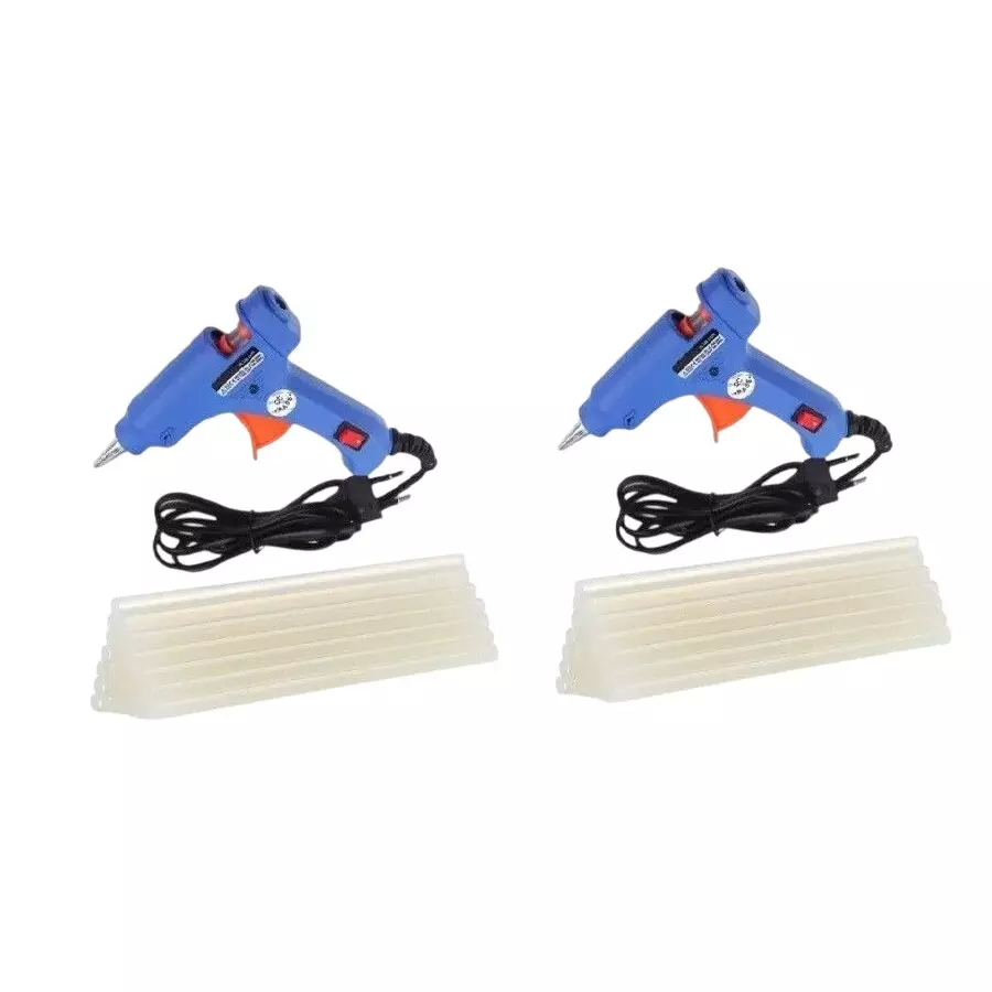 Fadman 20 W Hot Melt Mini Glue Gun with 10 Sticks Standard Temperature Blue 7 mm Stick Dia., FADMAN BLUE MINI 10 STICKS