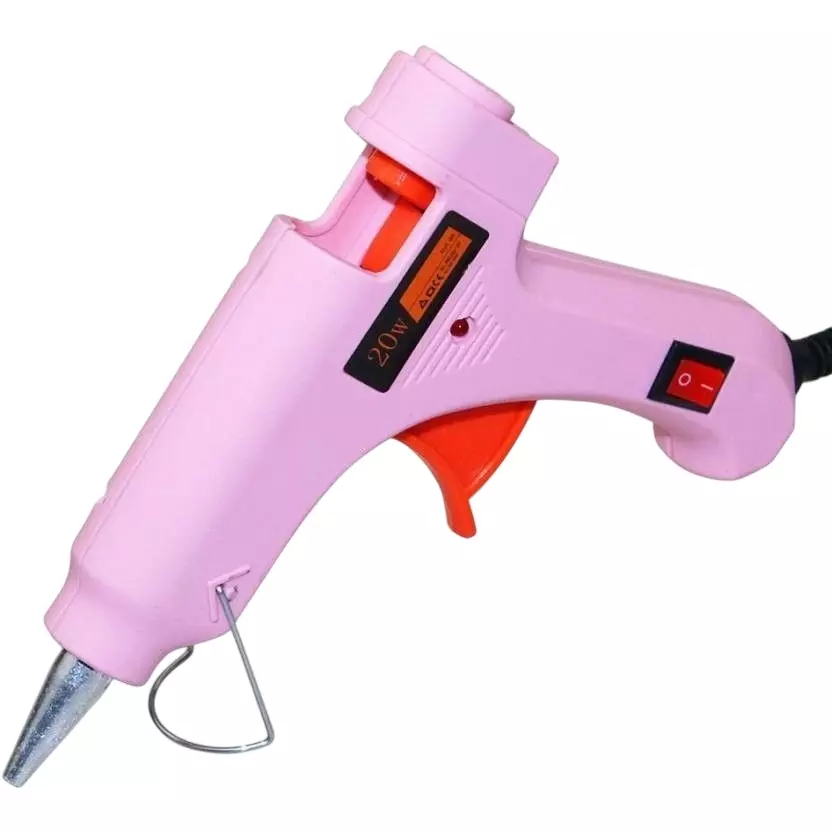 Fadman 20 W Hot Melt Mini Glue Gun with 3 Sticks Standard Temperature Pink 11 mm Stick Dia., SH_pglun20wt3st