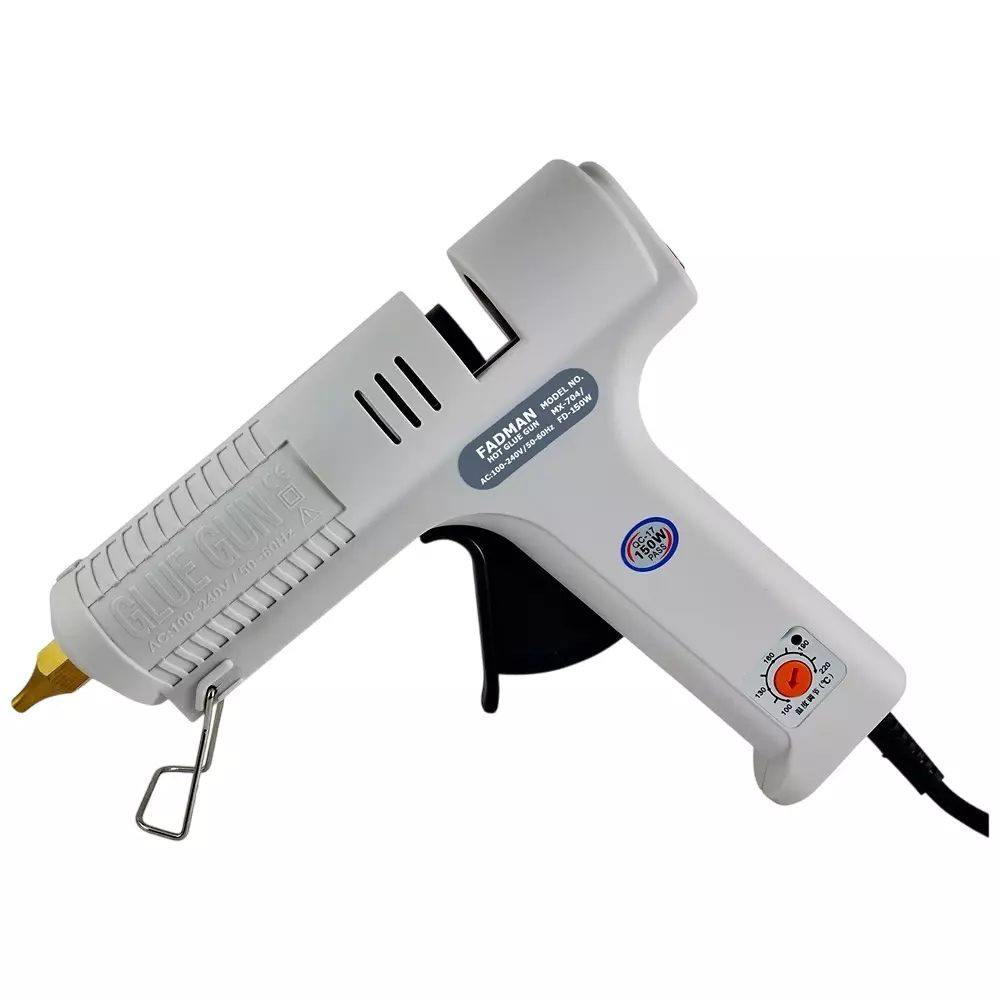 Fadman 150 W Adjustable Temperature Hot Melt Mini Glue Gun White 11 mm Stick Dia., 150W-(WHITEMAXFADMAN)-0ST
