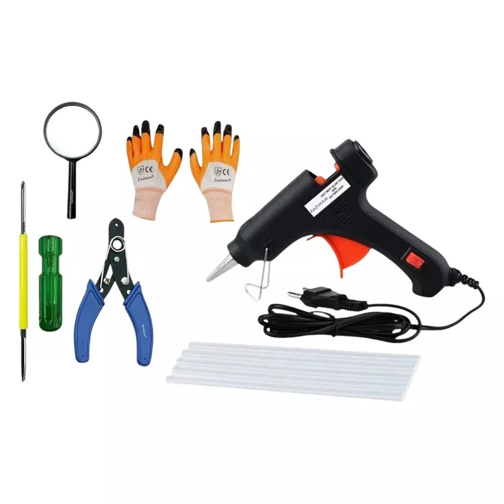 Fadman Standard Temperature 20 W Glue Gun with 5 Sticks Combo Kit Multicolor, GGS6KDHI (6 Pcs Tool)