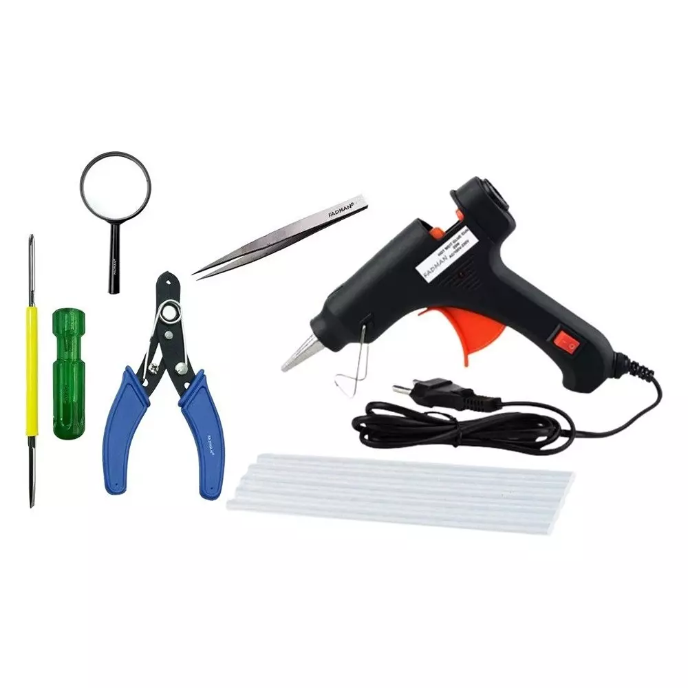 Fadman Standard Temperature 20 W Glue Gun with 5 Sticks Combo Kit Multicolor, GGS6KDRI (6 Pcs Tool)