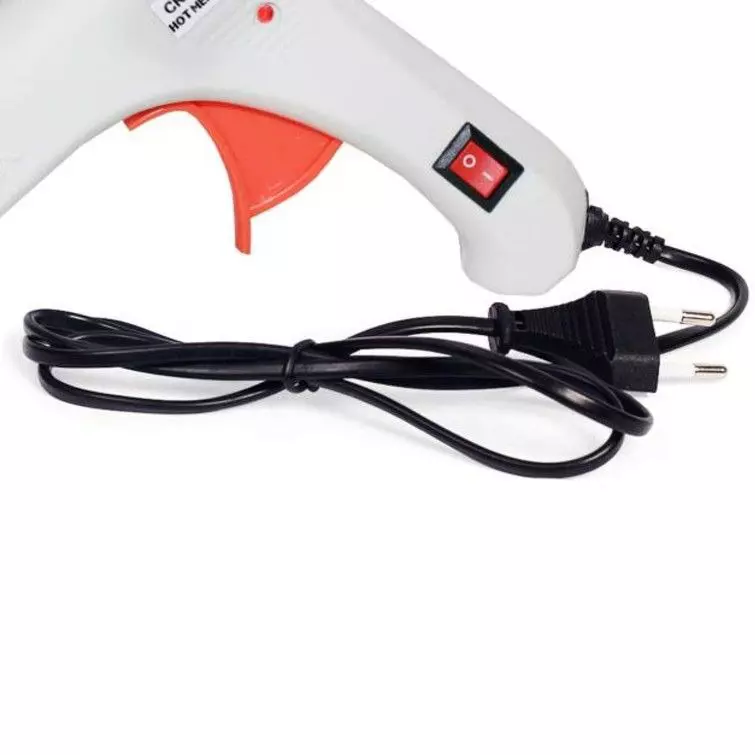 CRAFTYGUN 20 W Standard Temperature Glue Gun with 1 Stick ON OFF Switch & Indicator 7 mm Stick Diameter White, (WHITEE)MINI-20WWT-1-ST