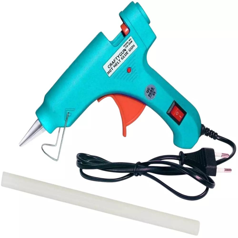 CRAFTYGUN 20 W Mini Glue Gun with 1 Stick Turquoise 7 mm Stick Diameter, SH_TURQISS--MINI-1-STKKS-20WT