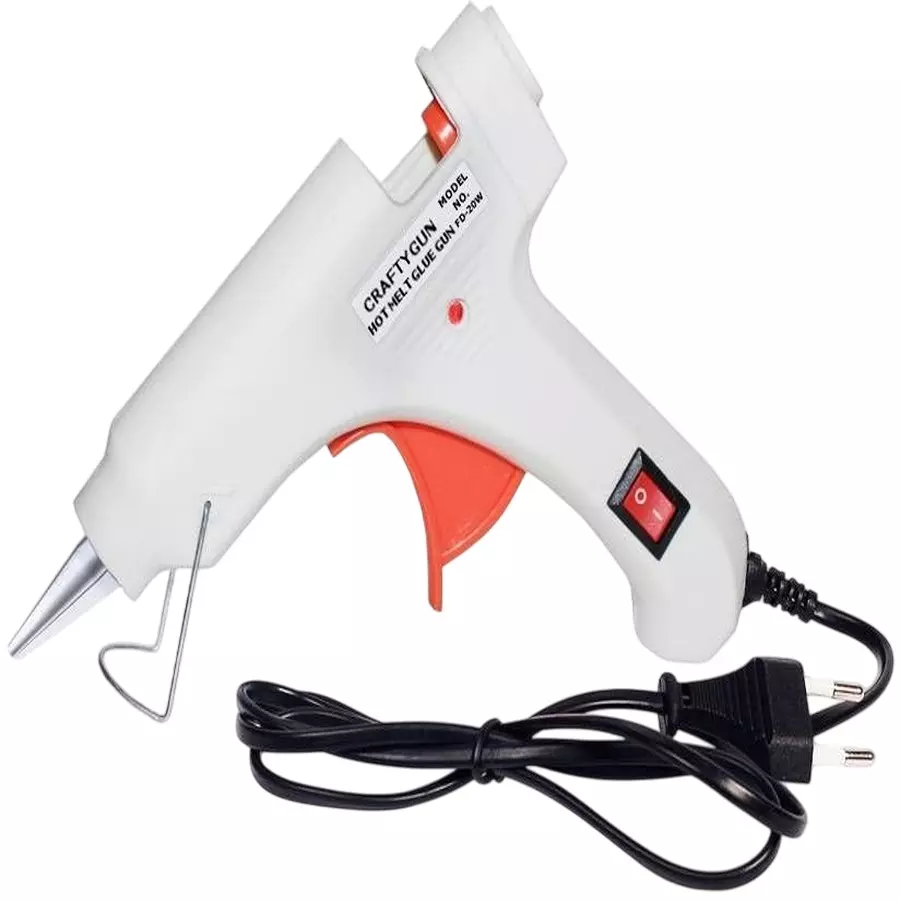 CRAFTYGUN 20 W Mini Glue Guns White 7 mm Stick Diameter, SH_WHHITEE--MINI-0-STKKS-20WT