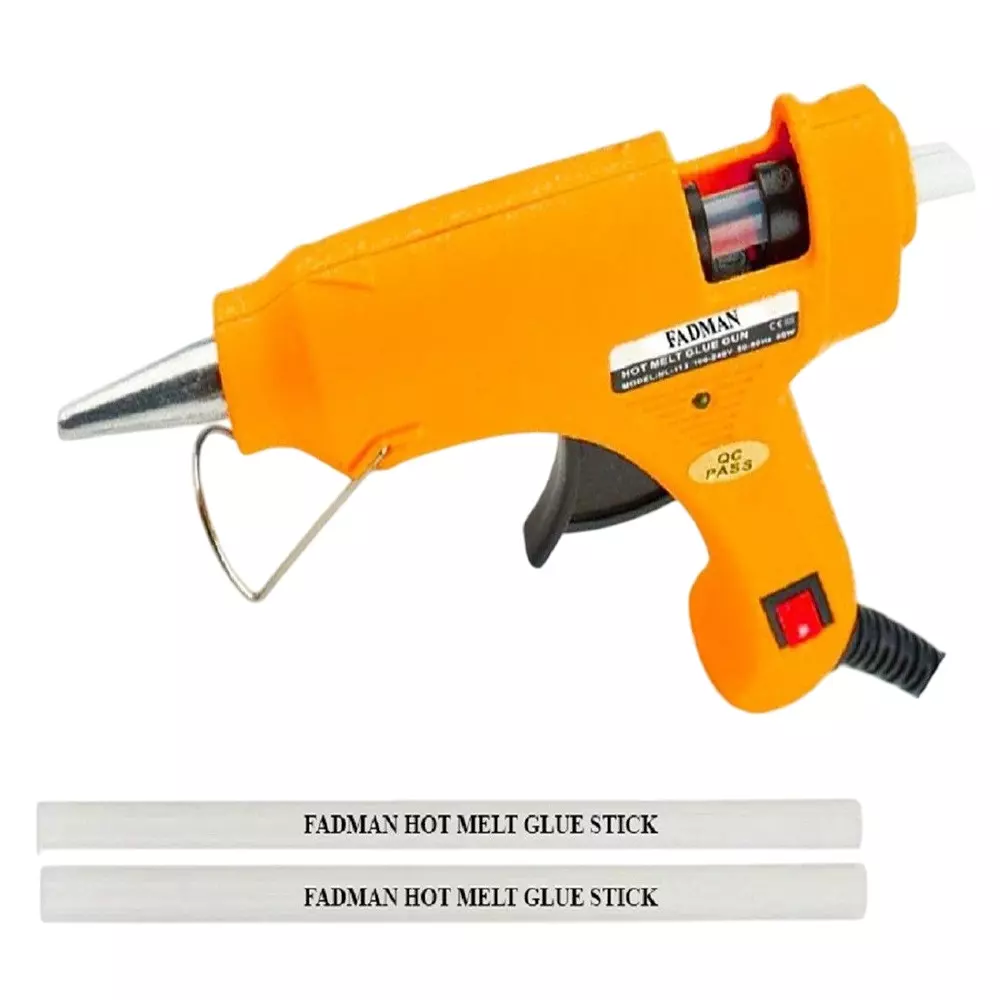 Fadman 20 W Standard Temperature Hot Melt Mini Glue Gun with 2 Stick Yellow 7 mm Stick Dia., SH_yw20wttmini2s