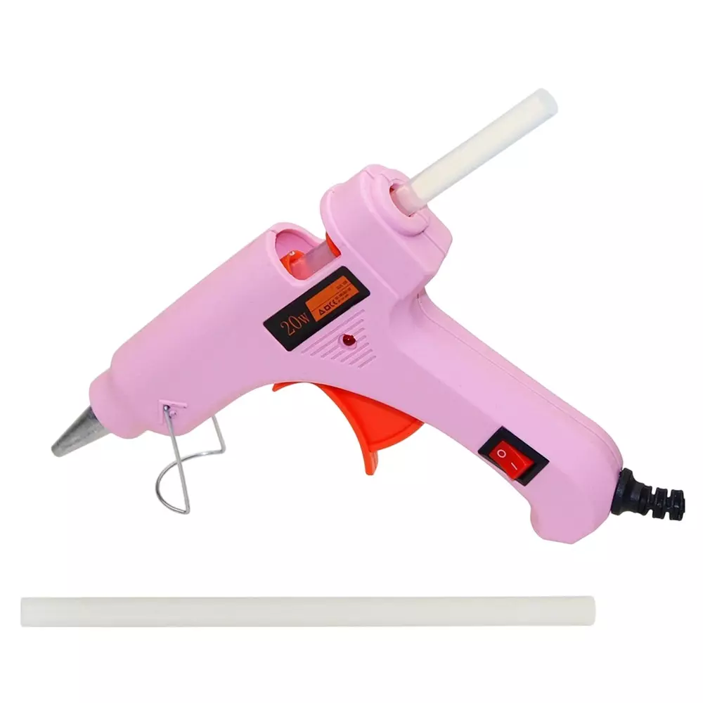 Fadman 20 W Hot Melt Mini Glue Gun with 1 Stick Standard Temperature Pink 7 mm Stick Dia., FDSCHPINKMINI-ONLY1STICKS