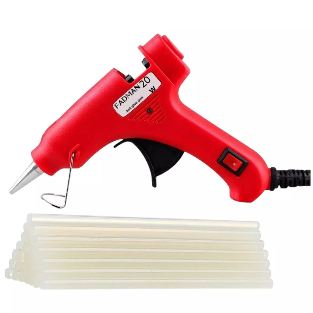 Fadman 20 W Hot Melt Mini Glue Gun with 40 Sticks Standard Temperature Red 7 mm Stick Dia., 0049-REDMINI20WT-40ST