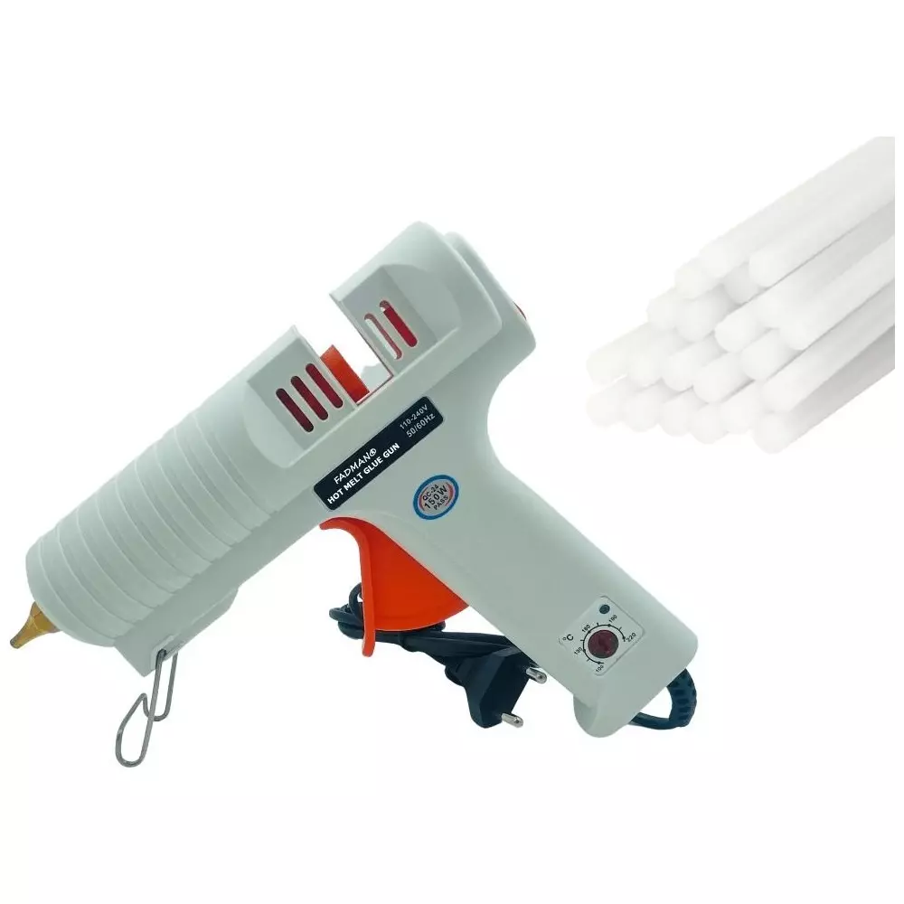 Fadman 150 W Glue Gun with 20 Sticks White 11 mm Stick Dia., SH_FADMAN (WHITE) (150 WATT) 20 SticksS