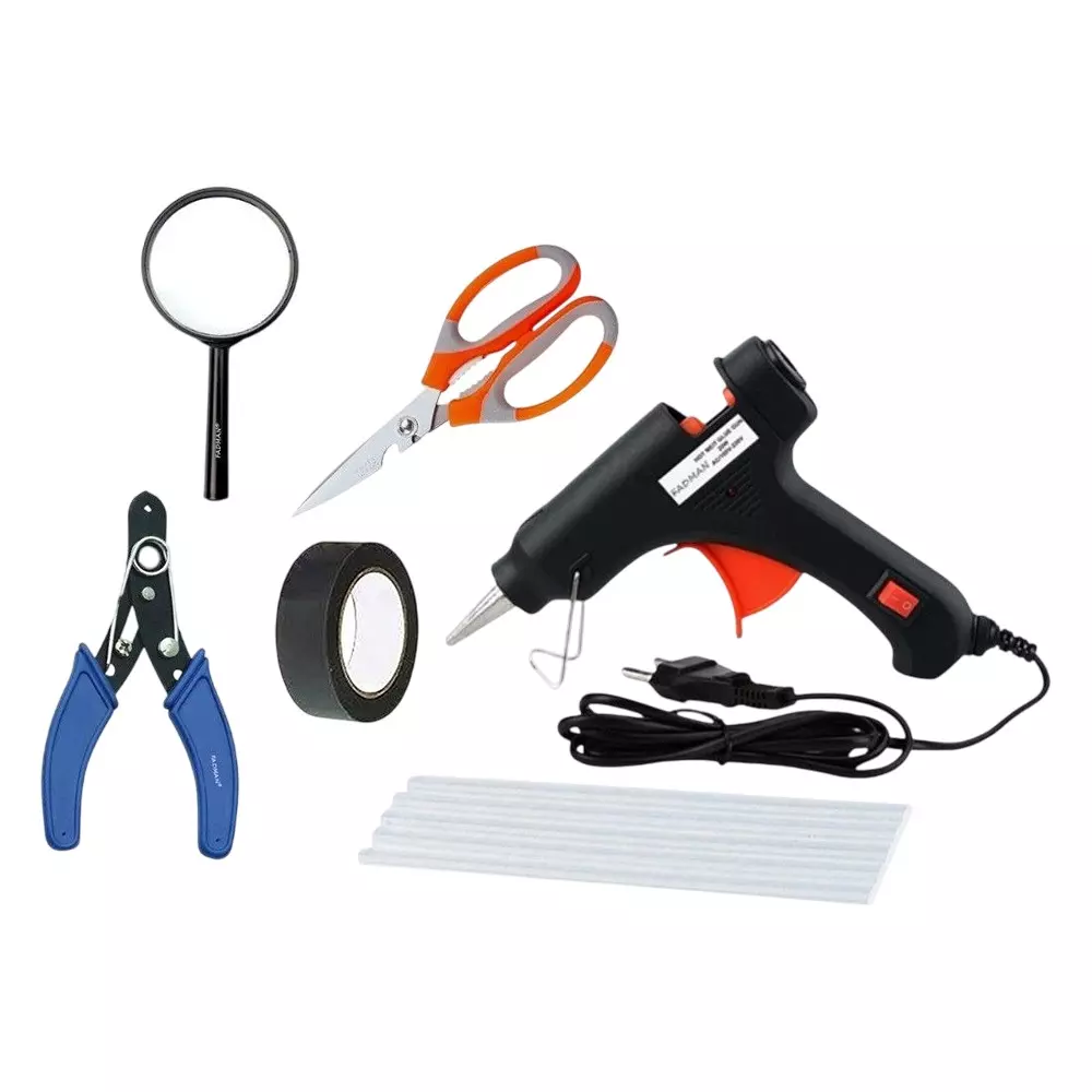 Fadman Standard Temperature 20 W Glue Gun with 5 Sticks Combo Kit Multicolor, GGS6KPJI (6 Pcs Tool)