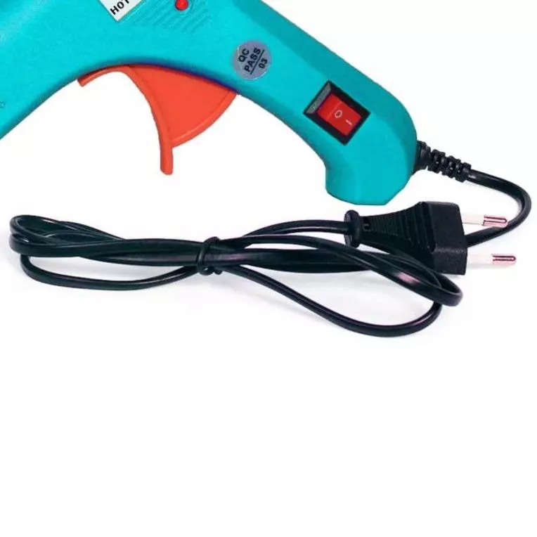 CRAFTYGUN 20 W Standard Temperature Glue Gun with 2 Sticks ON OFF Switch & Indicator 7 mm Stick Diameter Turquoise, (TURQISS)MINI-20WWT-2-ST