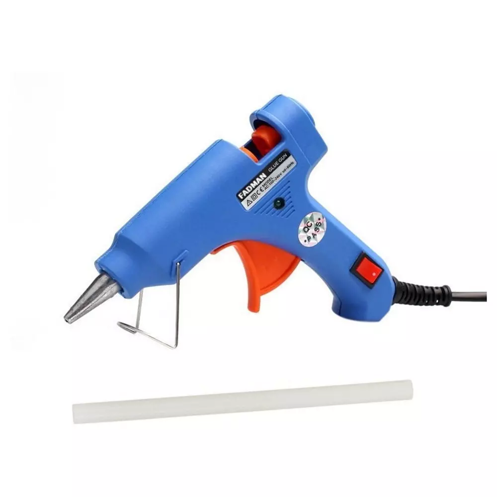Fadman 20 W Standard Temperature Holt Melt Mini Glue Gun with 1 Stick Blue 7 mm Stick Dia., 0018-BLUEEMINI - 1 ST