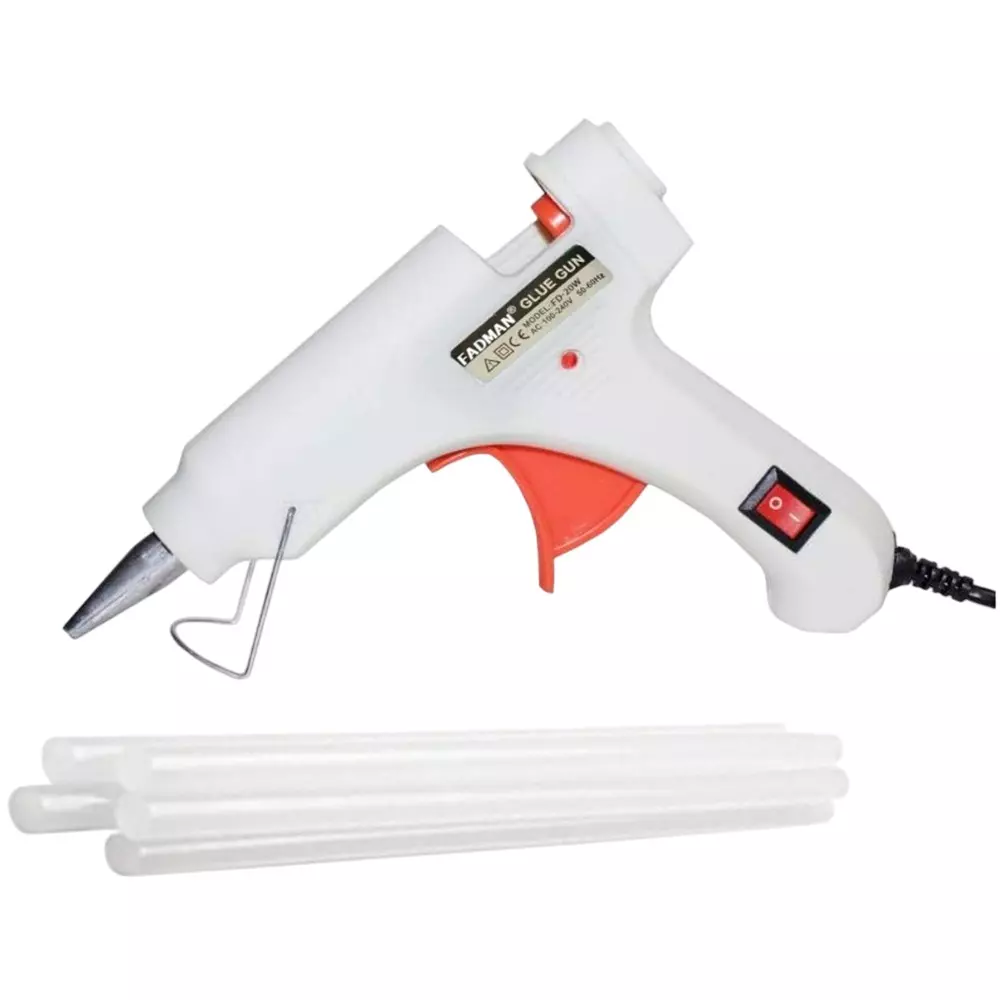 Fadman 20 W Hot Melt Mini Glue Gun with 5 Stick White 7 mm Stick Dia., SH_37-Whitemini-20wt-5-St